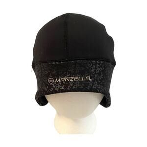 Manzella Get Intense Ponytail Beanie Black Paisley Running Hat Women One Size